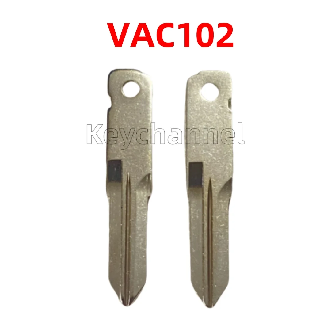 Keychannel-Hoja de llave de coche VAC102 sin cortar, llave remota abatible en blanco para Renault KANGOO TWINGO, carcasa remota Original, 10