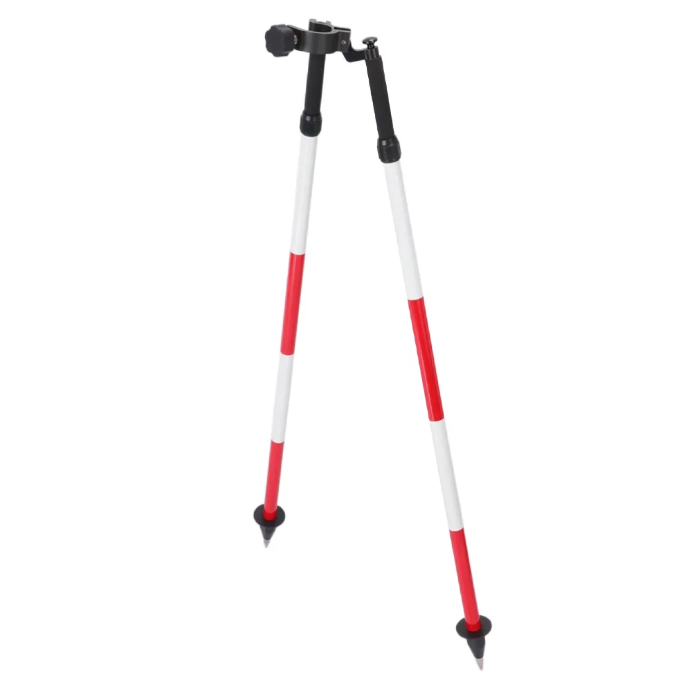 DZ22A Red White Color Aluminum Bipod With Thumb Release Clamp For Prism Pole Leveling Rod Survey Optional Clamp's Size