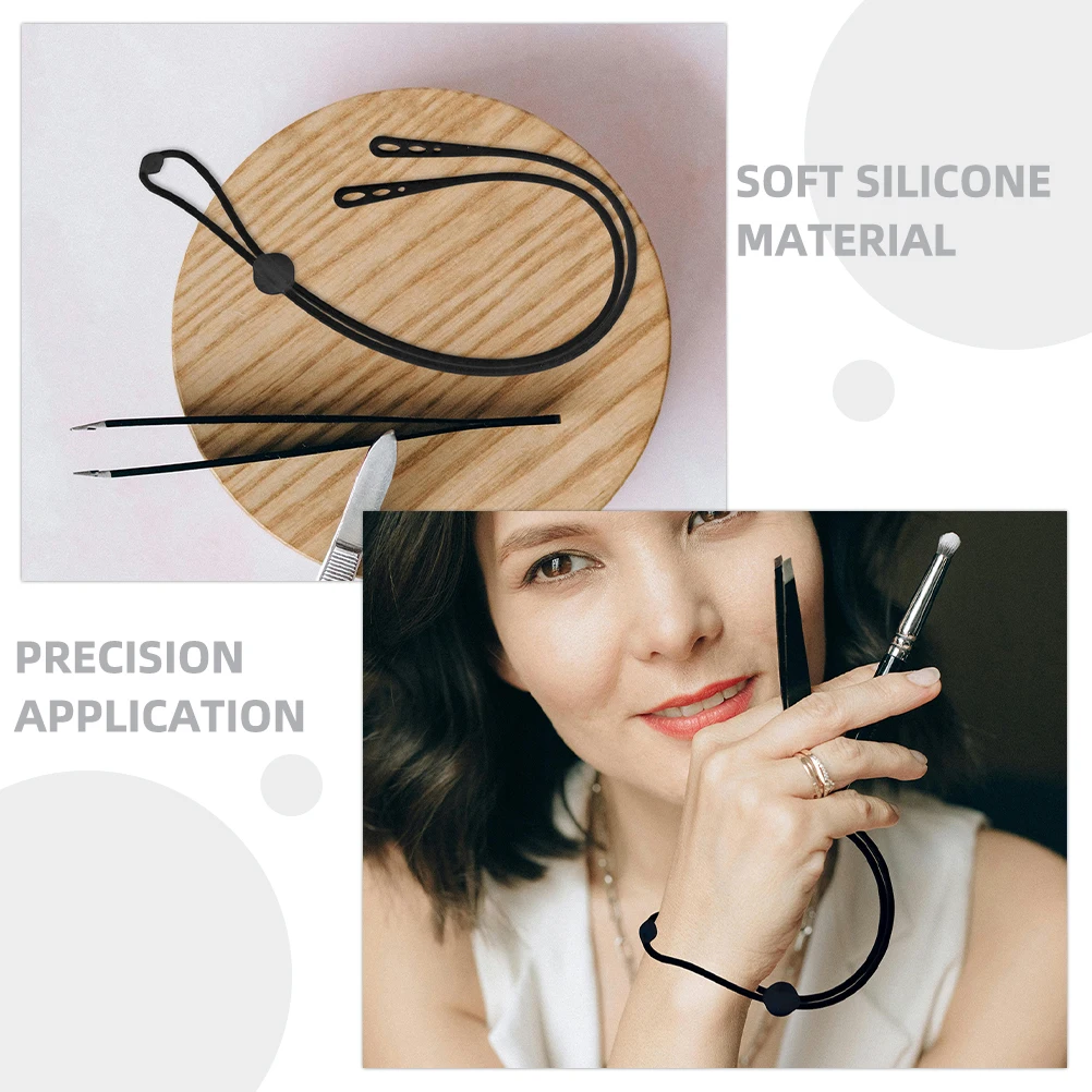 2 قطعة ملاقط ماكياج معصمه حامل سيليكون المضادة للانزلاق قبضة لأدوات تمديد رمش تطبيق الدقة الجمال