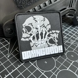 Damngood Tactical Patch Skull Hook and Loop Woven  Patches for Clothing Morale Badge Military Armband Backpack Sticker Appliques
