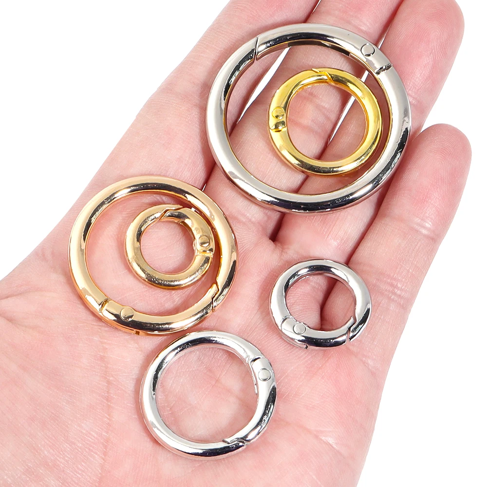 18/20/25/28/33/41 مللي متر يا خاتم الربيع المشابك DIY بها بنفسك مجوهرات قابلة للفتح حلقة تسلق مستديرة المفاتيح حقيبة كليب هوك سلسلة الكلب موصل #5