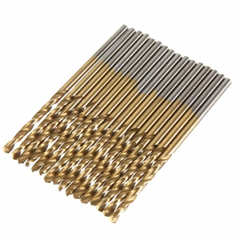 10pcs 2MM Titanium Coated Manual Twist Drill Bits Set HSS High Speed Steel Drill Bit Set Tool for Metal Woodworking Brocas