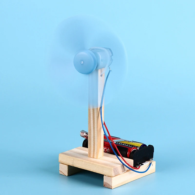 1Pc Blue Diy Elektrische Fan Experiment Model Natuurkunde Wetenschap Elementair Onderwijs