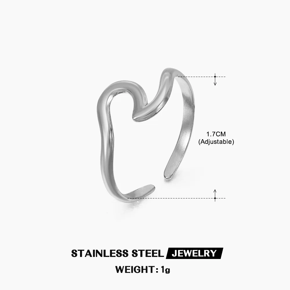 Bohemia Simple Line Couple Rings Court Style Stainless Steel Open Ring Trendy Jewelry Gifts Подарок Девушкe