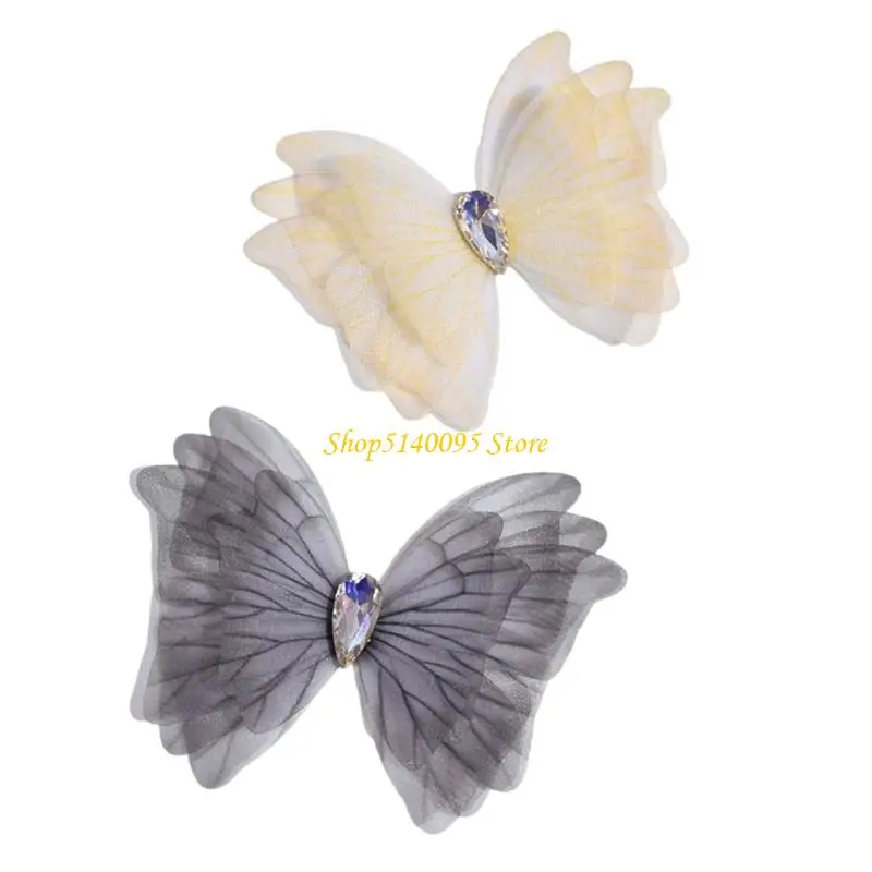 

DXAE 10PCS Crystal Tearplop Tulle Butterfly Украшения Applique для ремесленного проекта и аксессуаров для одежды для волос.