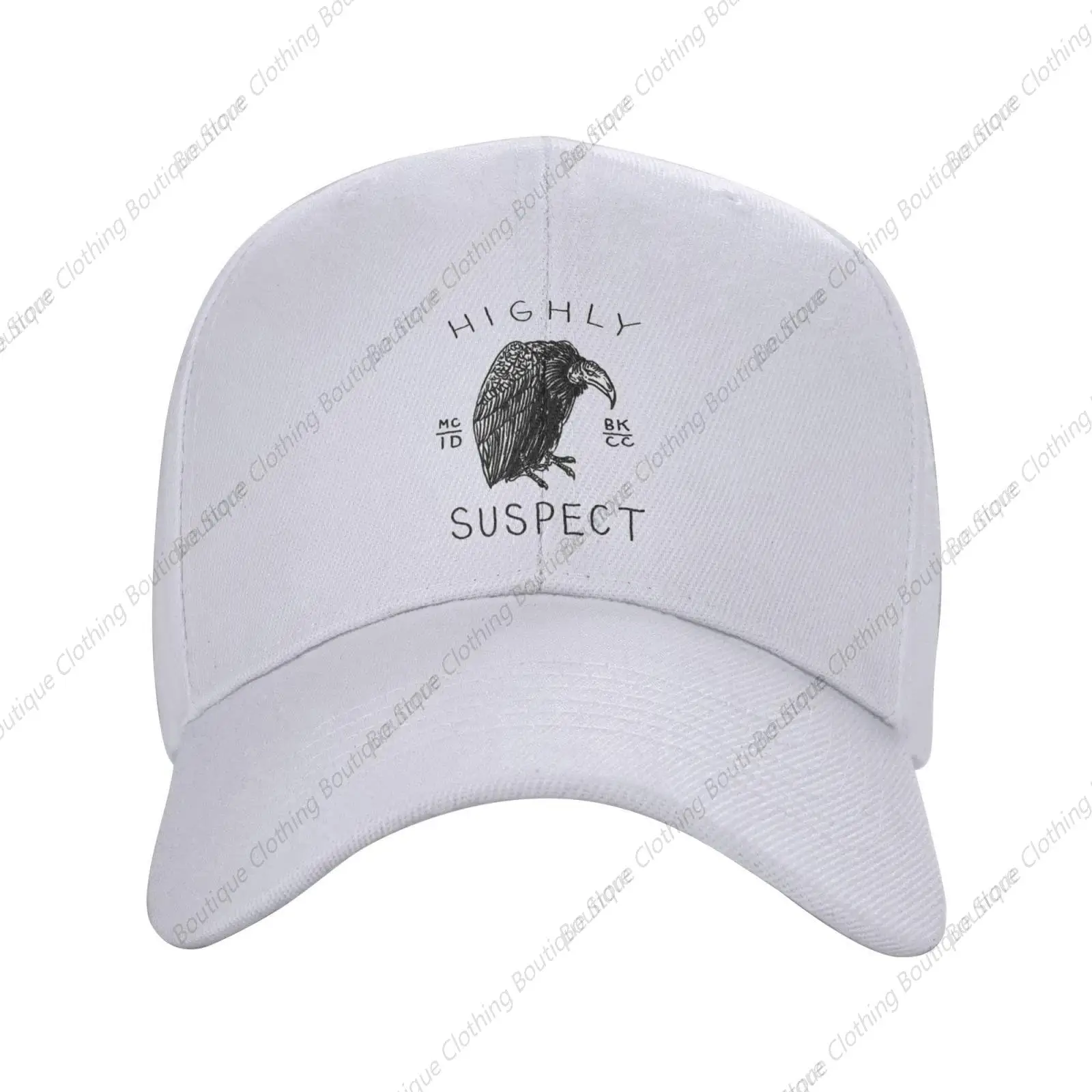 

Highly Music and Suspect Baseball Cap Hip Hop Athletic Curved Brim Baseball Hat Cap Dad Hats for Men Women White