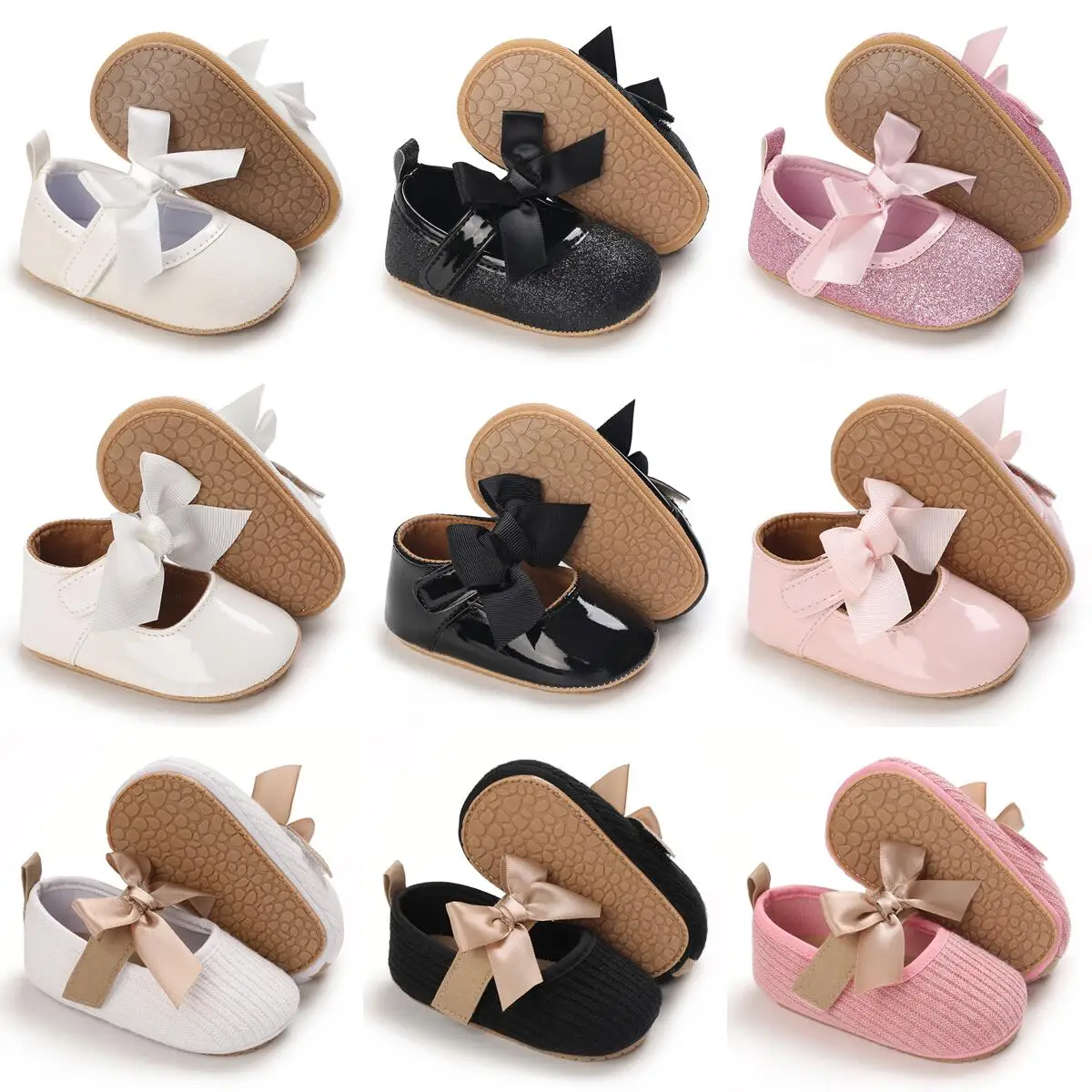 

Spring Autumn Baby Shoes PU Leather Newborn Boys Girls Shoes First Walkers Princess Bowknot Baby Prewalker