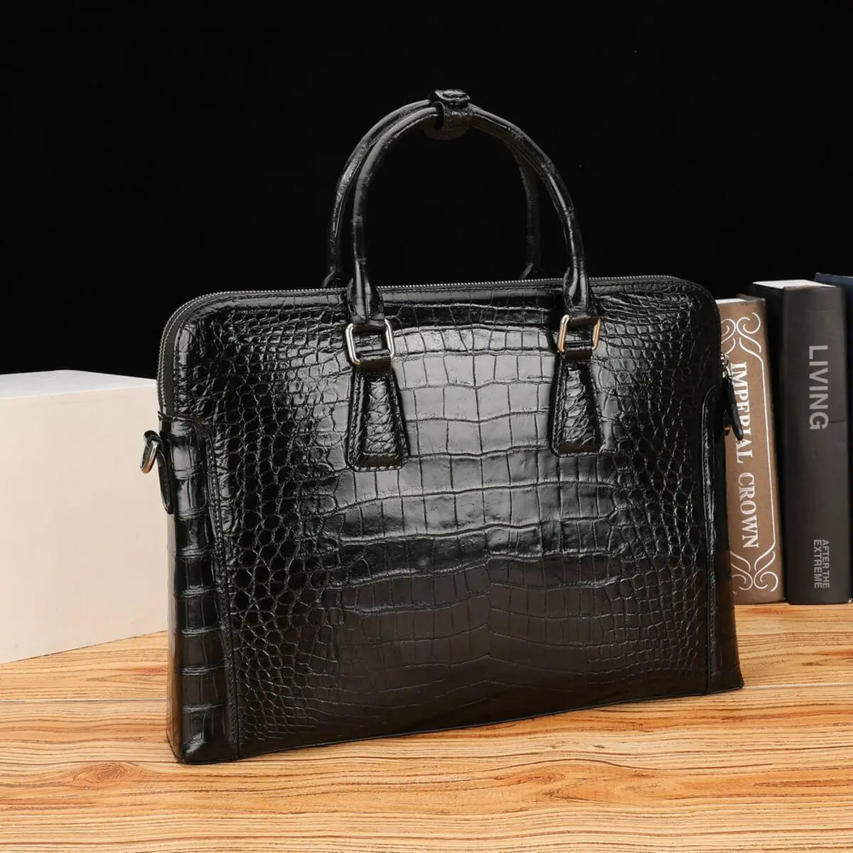 Crocodile Belly Briefcase Messenger Bag Men Leather Men's Double Zipper Business Handbag Computer Office File Bag сумка мужская