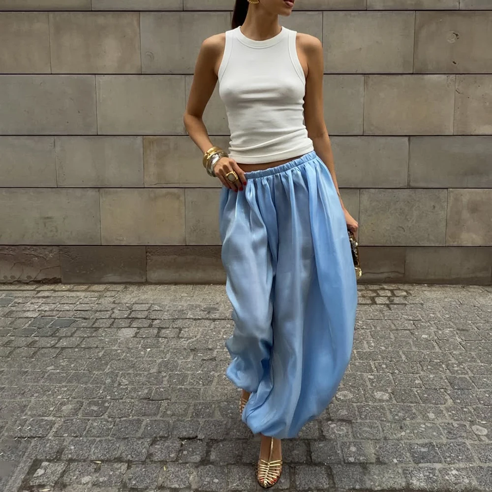 Pantalon décontracté élégant pour femme Talenza, coupe ample, patchwork uni, style vintage, idéal pour l'été et le quotidien, pantalon féminin tendance