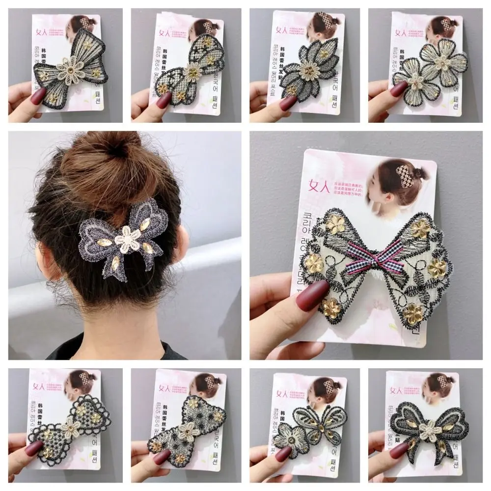 

Sweet Flower Seamless Magic Paste Bow Hair Clip Bangs Paste Hair Holder Styling Tool Headwear Ladies