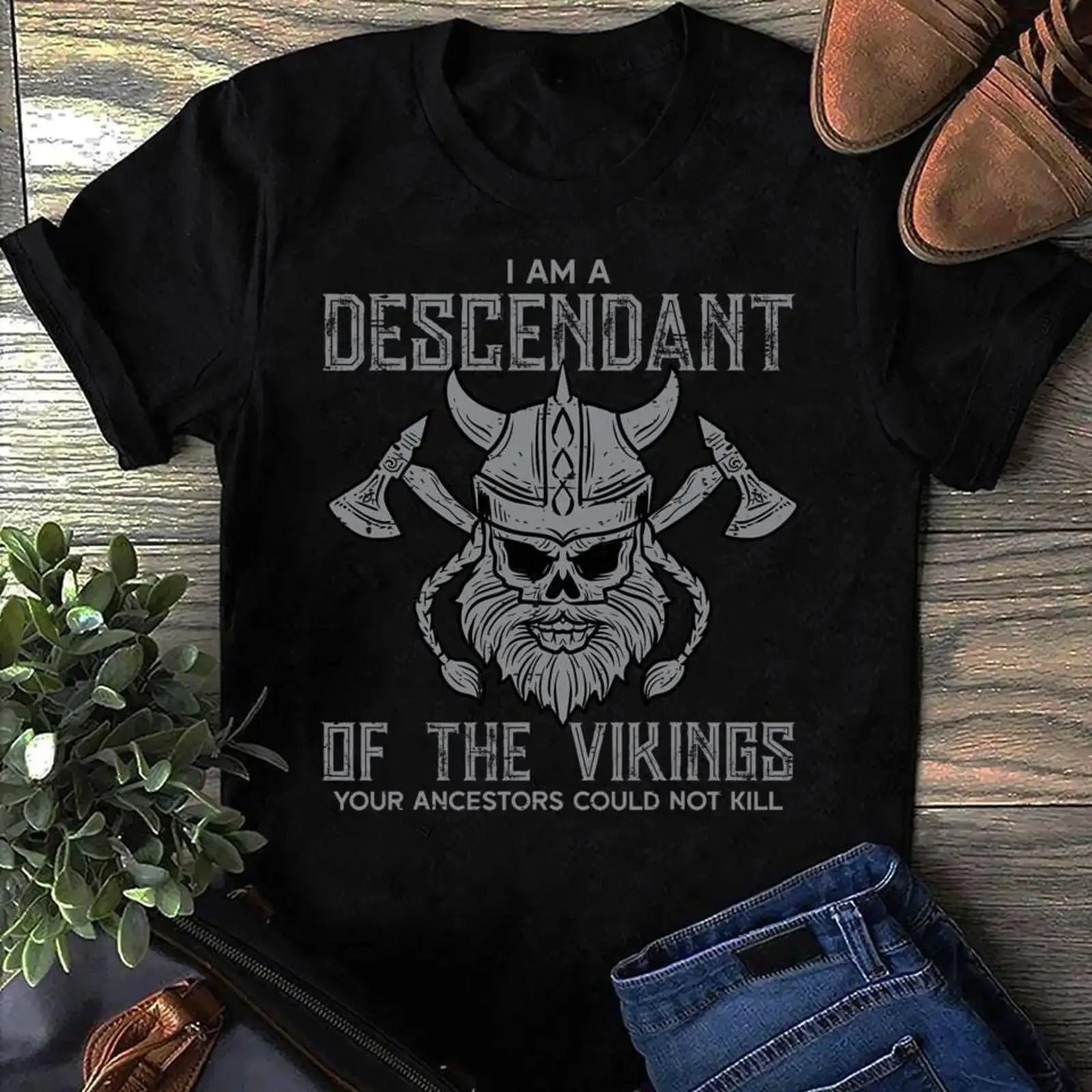 Viking Norse Mythology T Shirt Descendant  vintage Washed Slightly Stylish graphic Versatile Top For Everyday Wear Comfortable