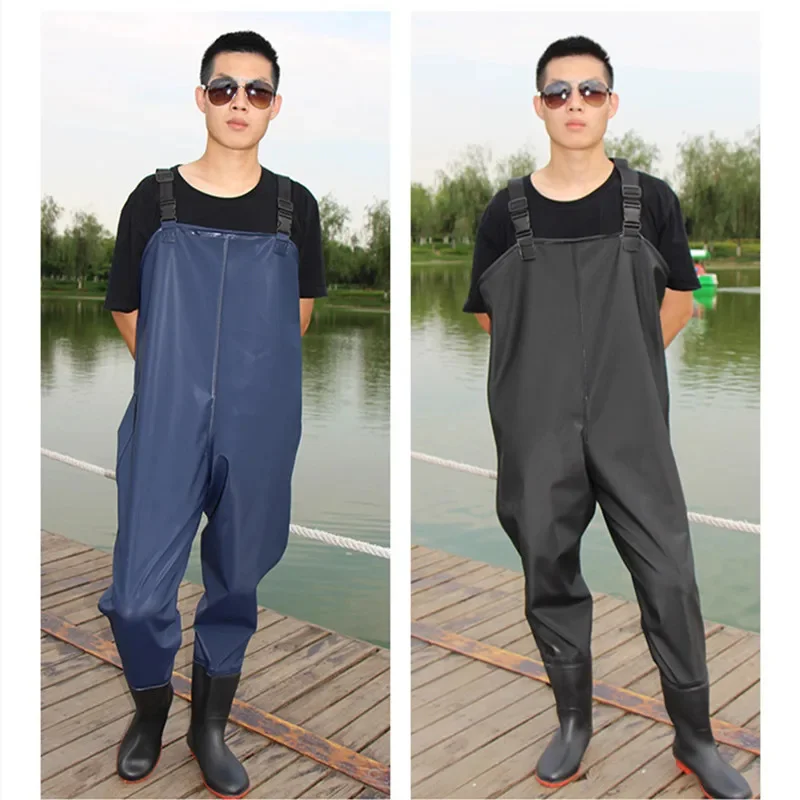 Men Women's Breathable Fishing Waterproof Pants Thick Camo Wading Shoes Anti-Wear Longs Non-slip Boots Overalls Outdoor Breed