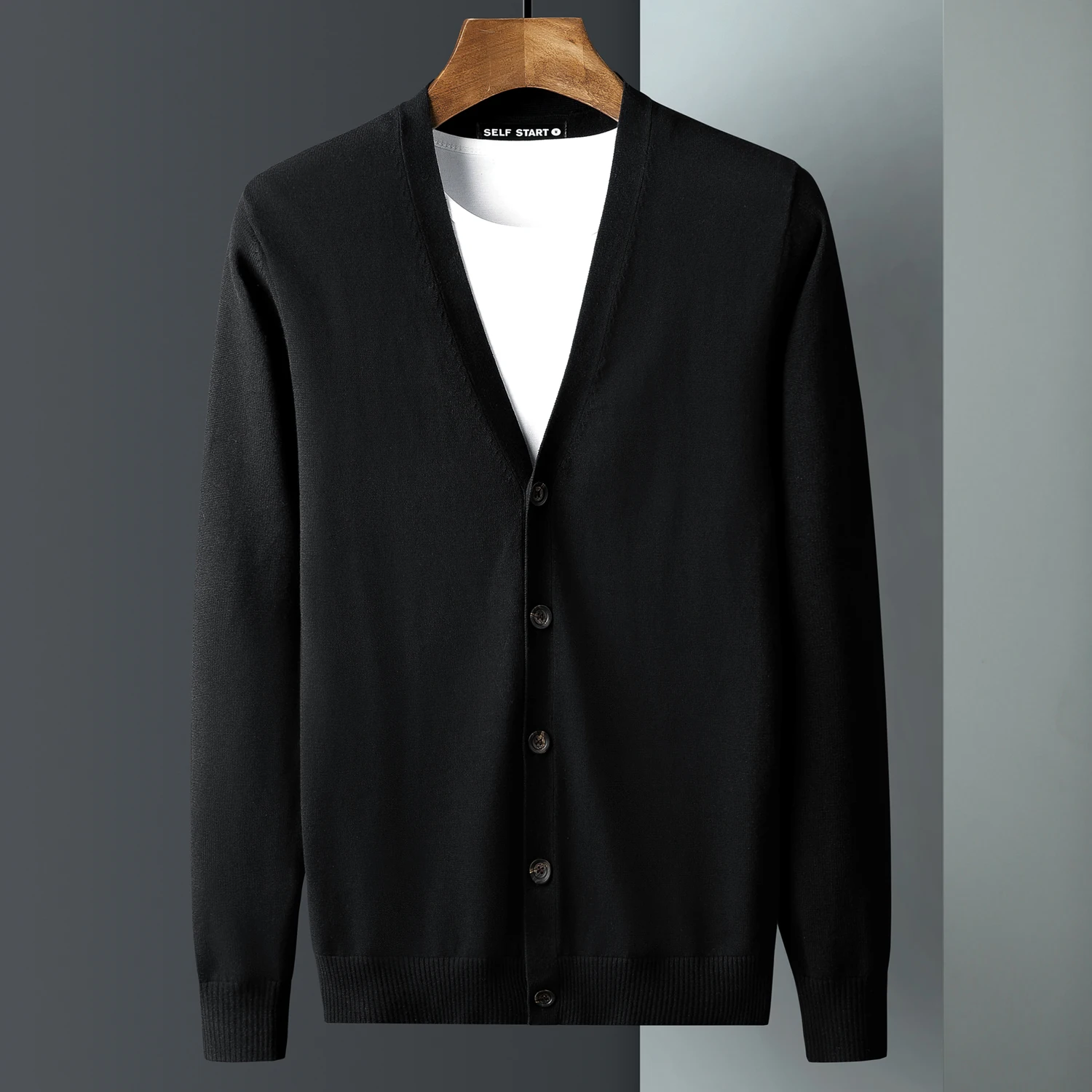 

New 2025 Knitted Cardigan Men's Casual Busin Sle Spring Autumn Youth Outerwear Breathable Long Sve V-Ne Sweater