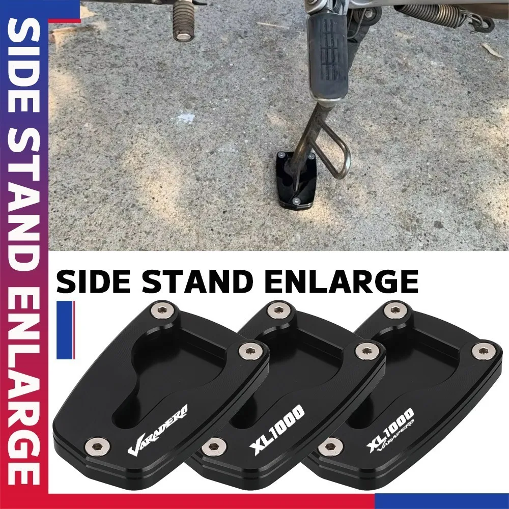 Kickstand Side Stand FOR HONDA Varadero XL1000V XL 1000 V 2003-2011 2005 2006 2007 2008 2009 2010 Extension Enlarger Plate Pad