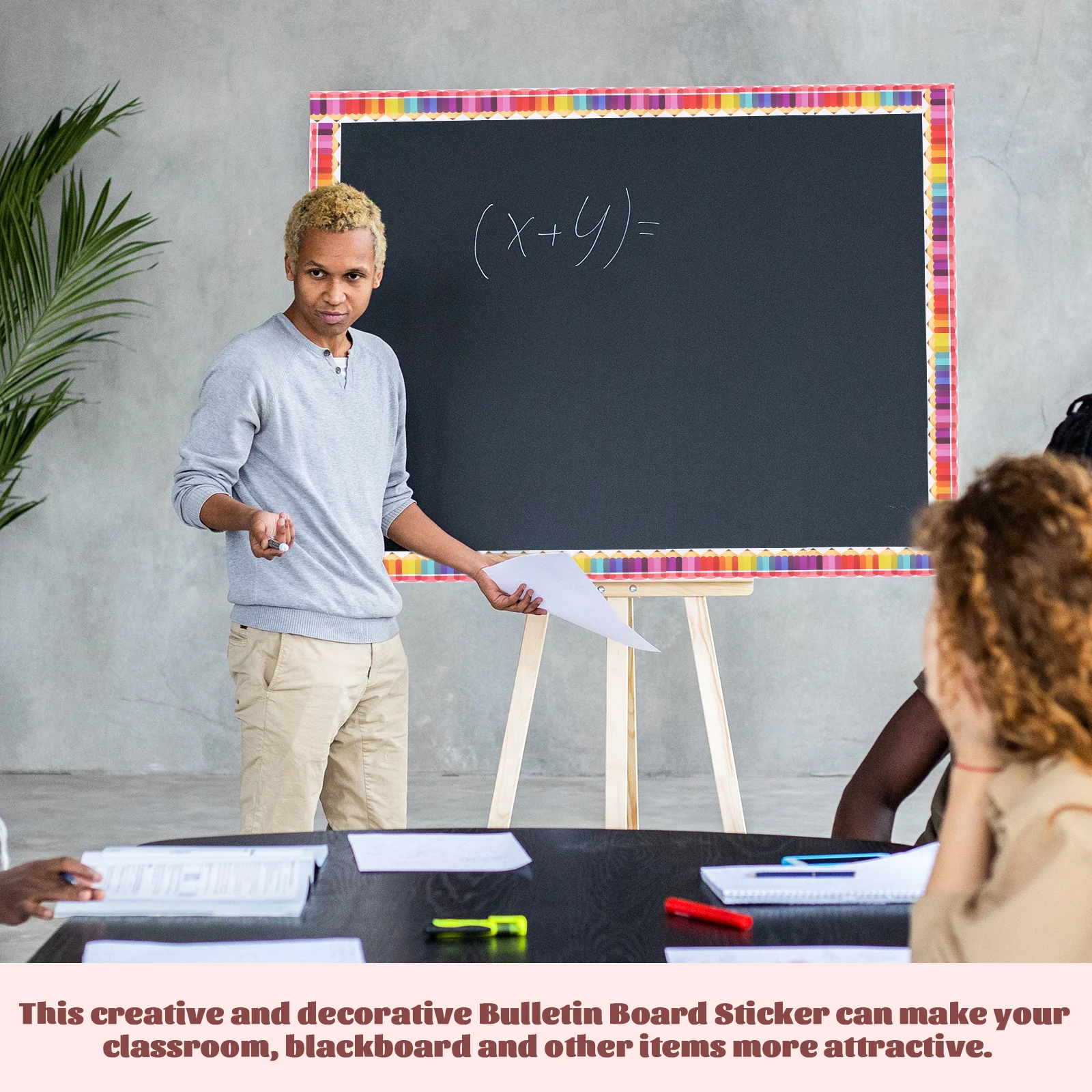 

Bulletin Board Borders Stickers Copper Plate Pencil Pattern Blackboard Frame Decor Classroom Window DIY Craft