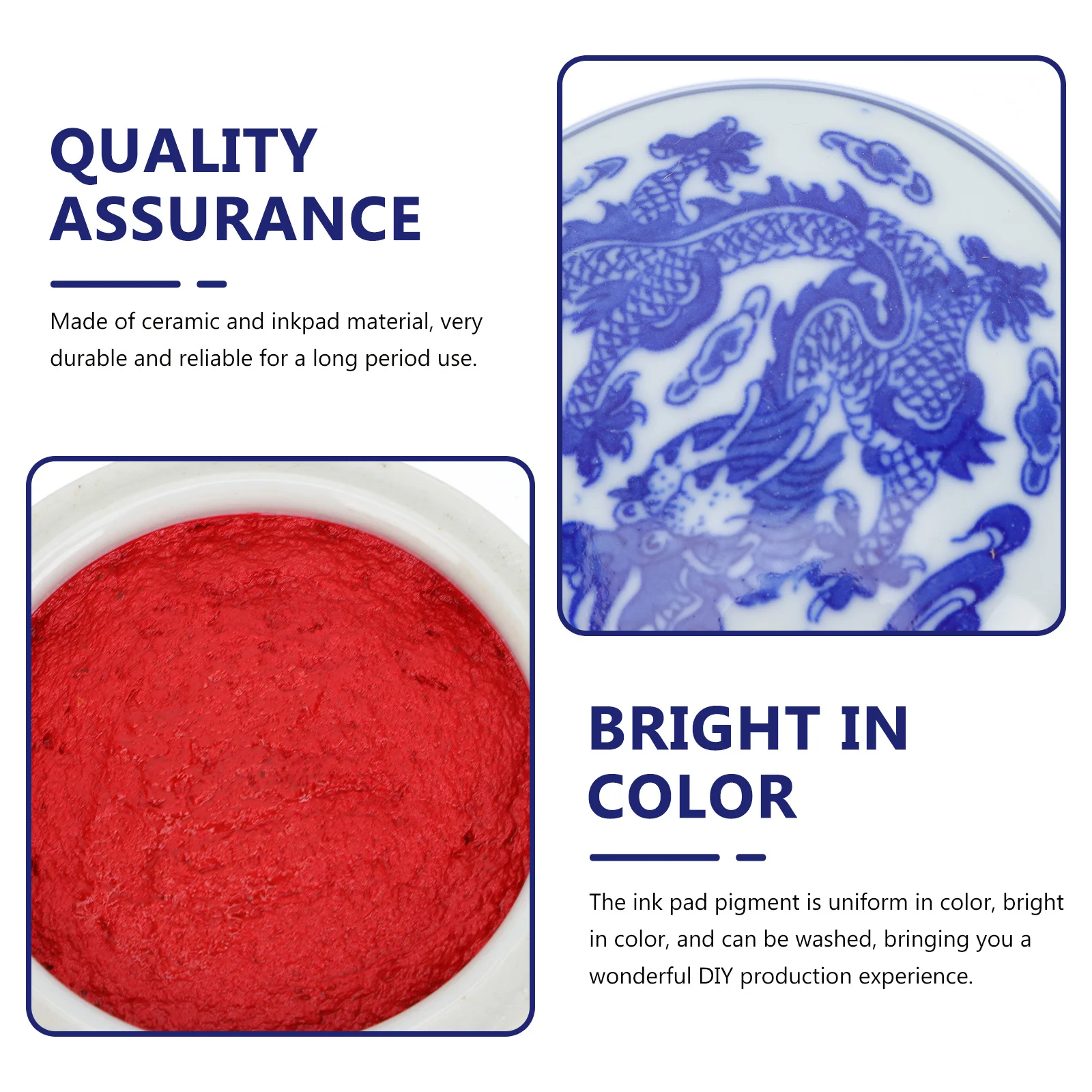 1개 다용도 잉크패드 세라믹 표면 빨간 잉크 페이스트 박스 중국 서예 회화 예술 공예 초보자 친화적