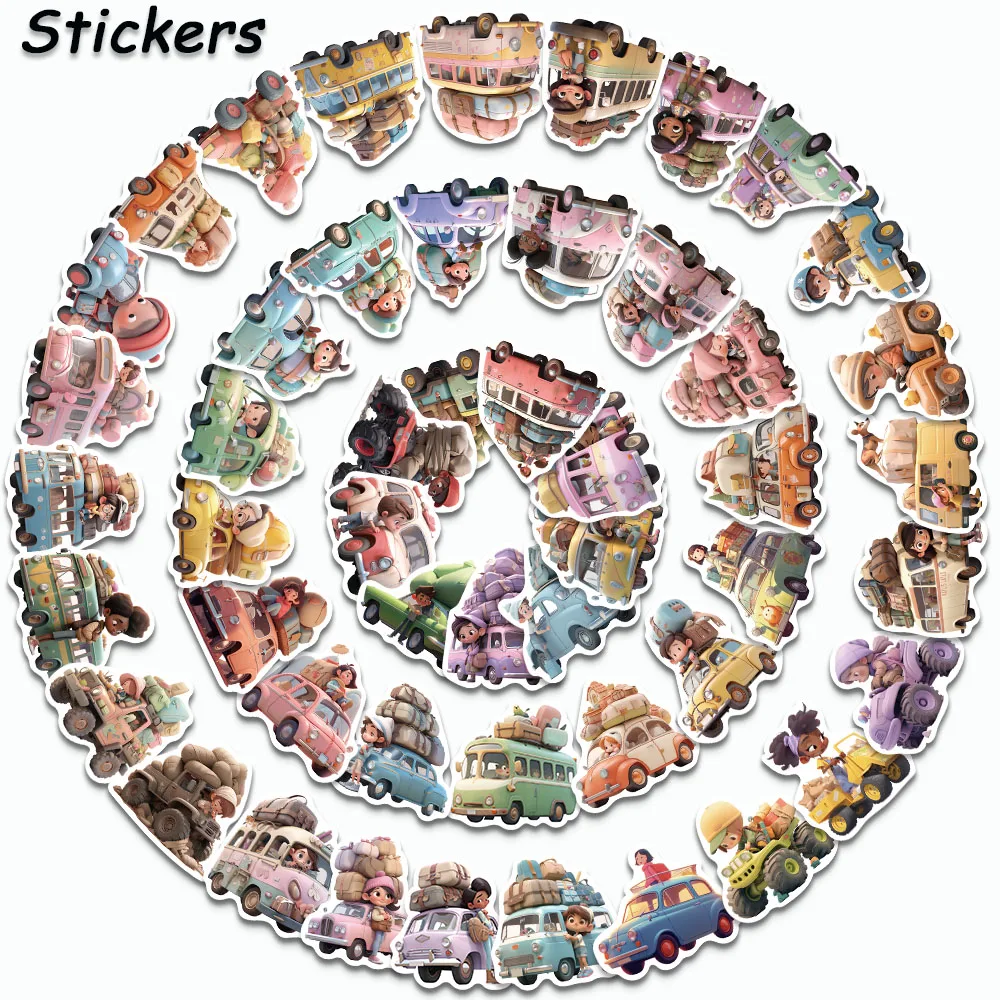 50PCS Ranch Wagon Stickers Cartoon Graffiti Decals For Suitcase Refrigerator Skateboard Laptop Phone Case Car Styling Stickers