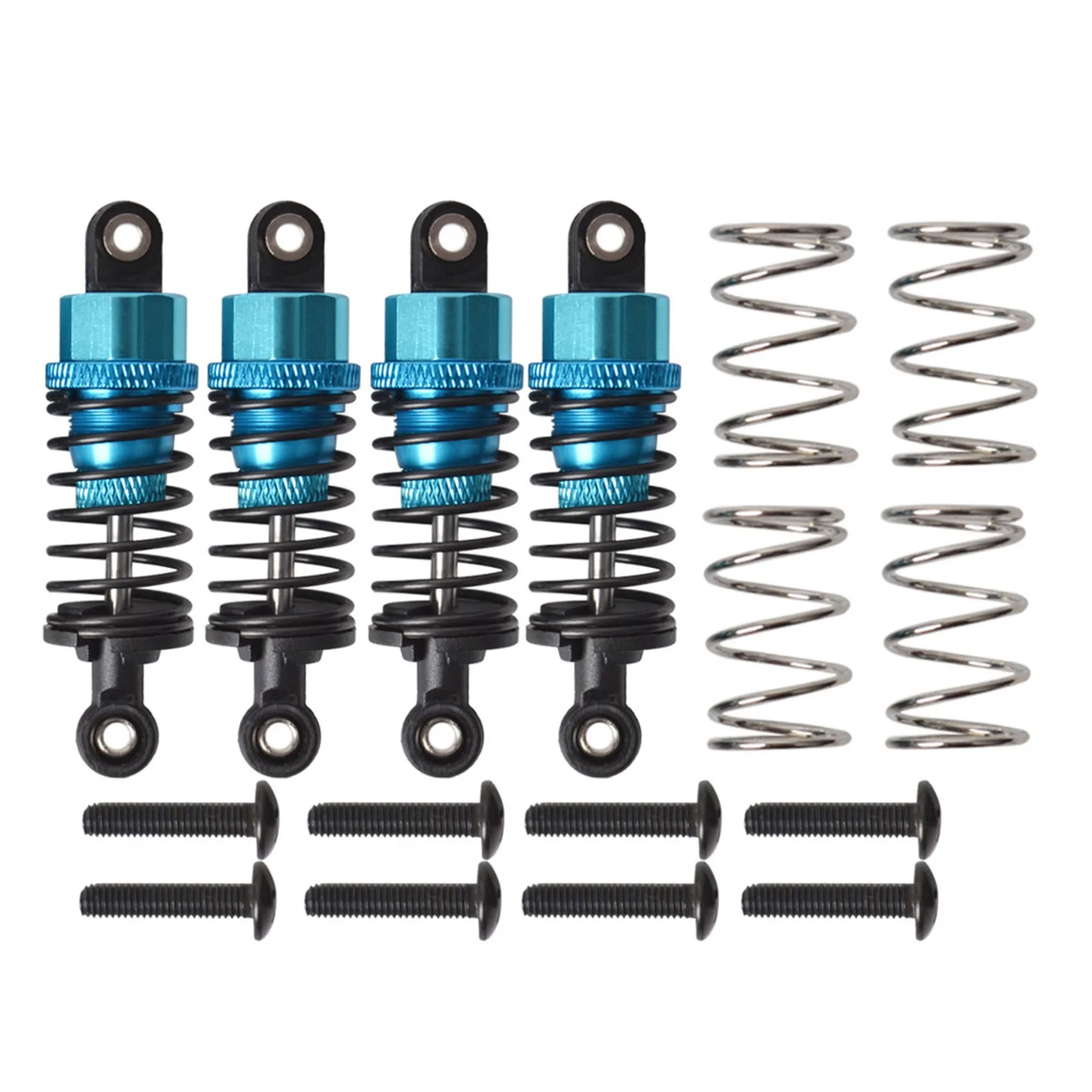 4Pcs RC Cars Aluminum Shock Absorber Front & Rear Damper for Tamiya TT-01 TT01 /TT02 M5 M6 1/10 RC Upgrade Parts Blue