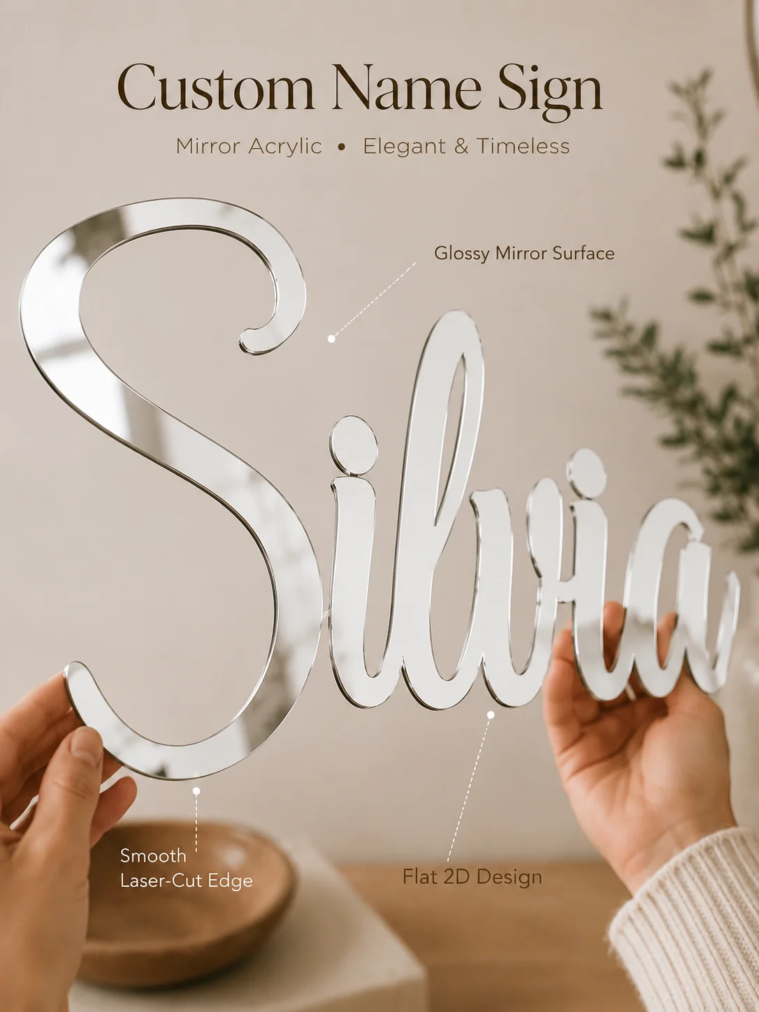 Customizable 5mm Thick Wooden  - Baby Nursery Name 评论和价格