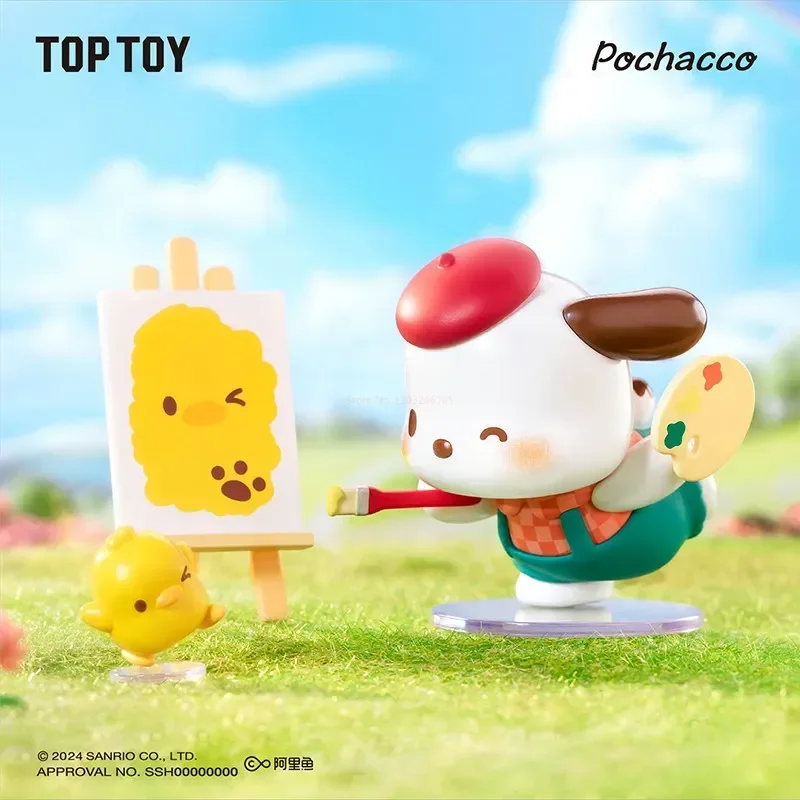 Sanrio Pochacco Retro Time Train Series Blind Box Mysteries Bag Kawaii Dog Anime Figure Ornament Valentine'S Day Toys Gifts