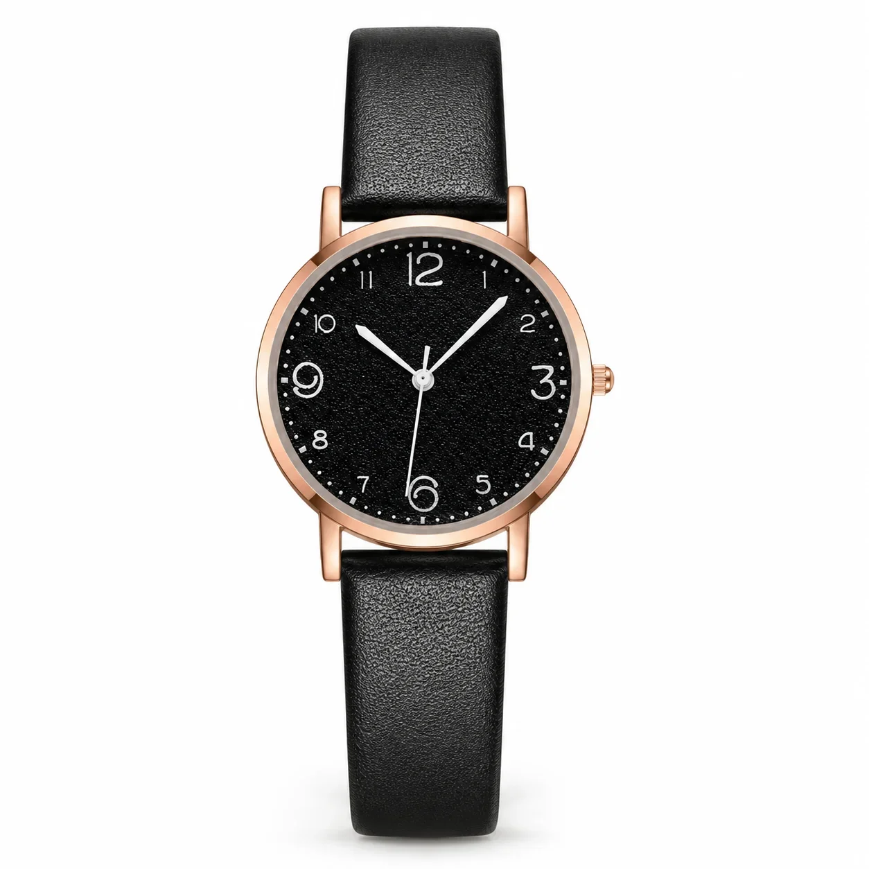 Ladies Leather Watch Quartz Classic Arabic Dial Wristwatch for Gift Giving