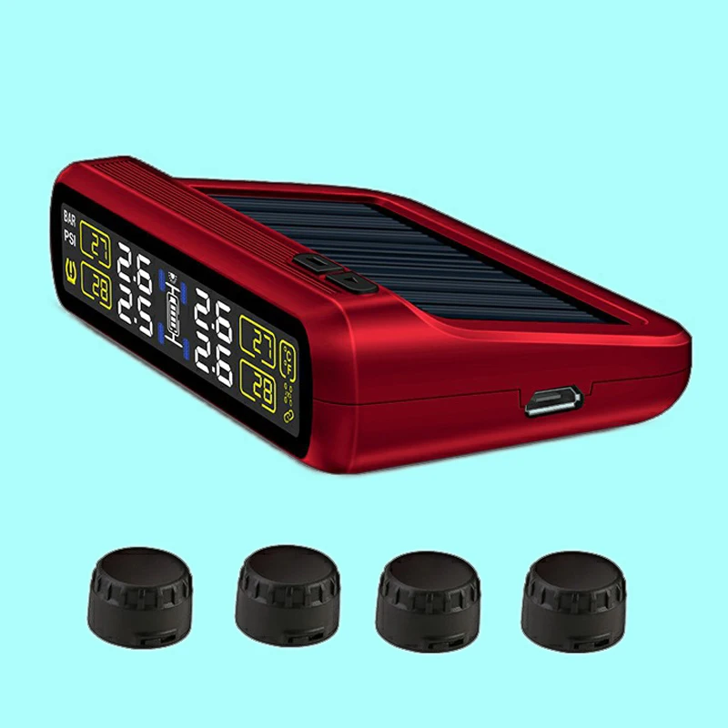 

Auto Bluetooths Solar Tyre air Check Alarm Tools Car Wireless USB TPMS Tire Pressure Monitoring System (tpms)