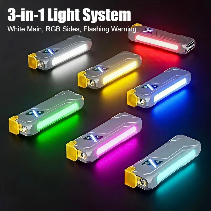 USB Rechargeable RGB Camping Light Magnetic White Purple Main 7 Color Side lanp Aluminum IPX4 Waterproof for Outdoor Emergenc