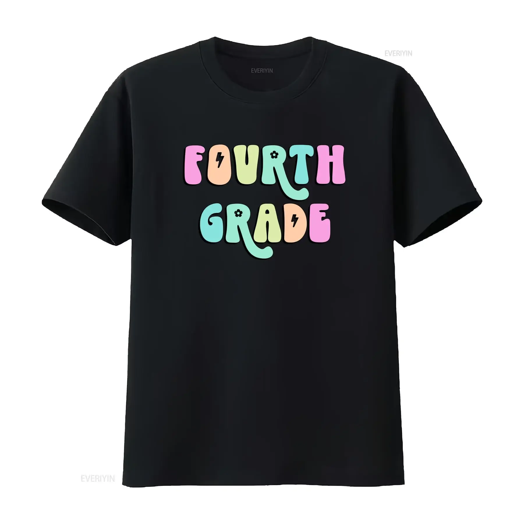 Groovy Retro Fourth Grade Colorful Print Back To School Casual T Shirt vintage Washed streetwear graphic Stylish