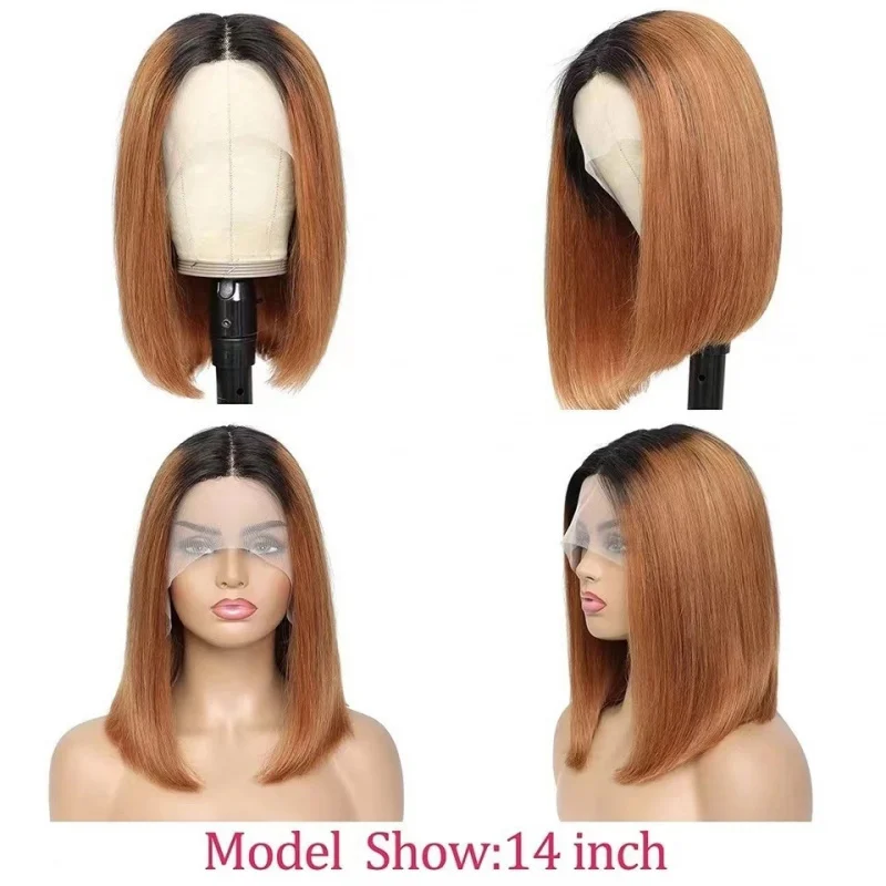 European and American women's bob lace short straight hair wig cap