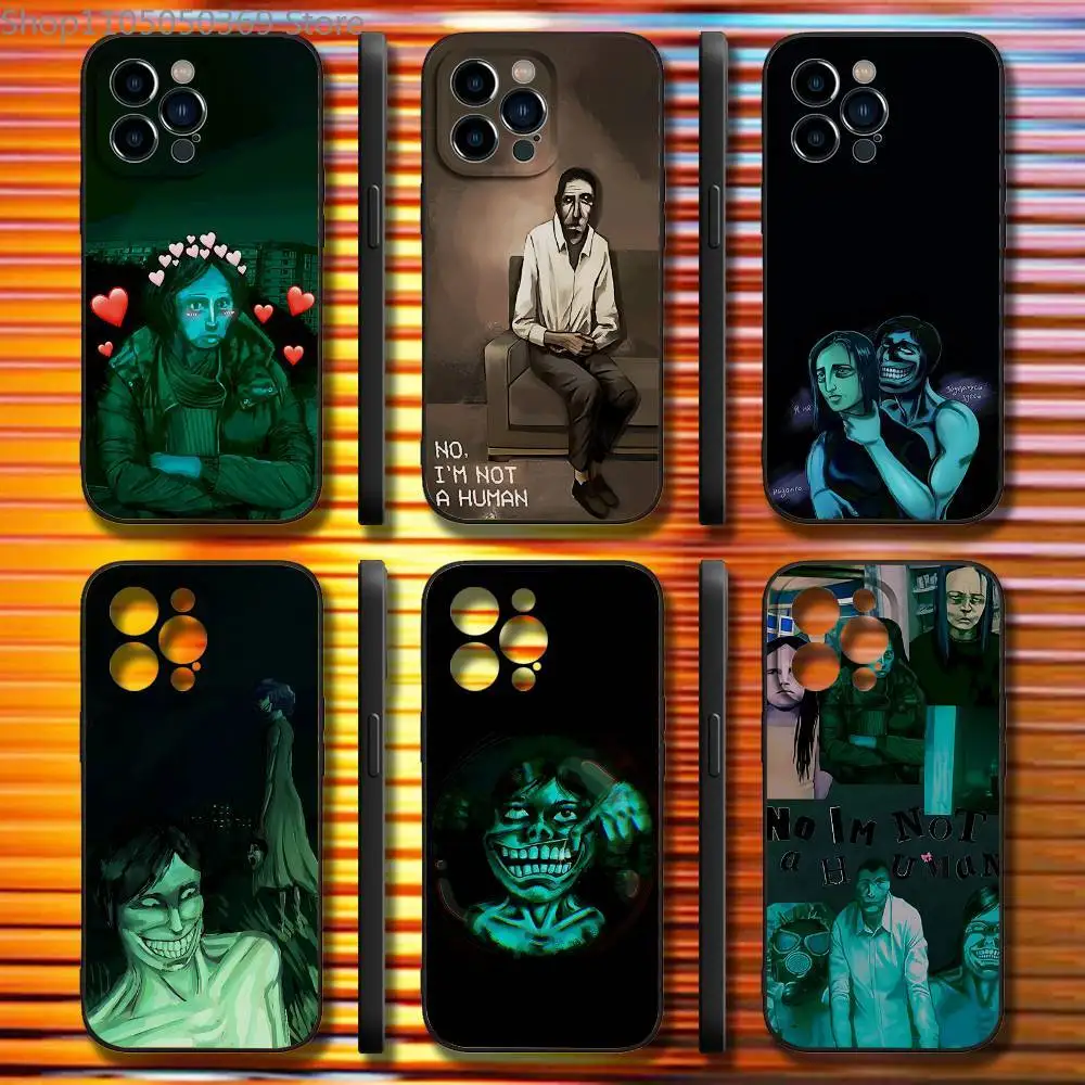 دخيل لا أنا لست حافظة هاتف بشري لهاتف آيفون 17,16,15,14,13,12,11,Pro,Max,Plus,X,XS,SE4,E,Mini,Soft Black Case