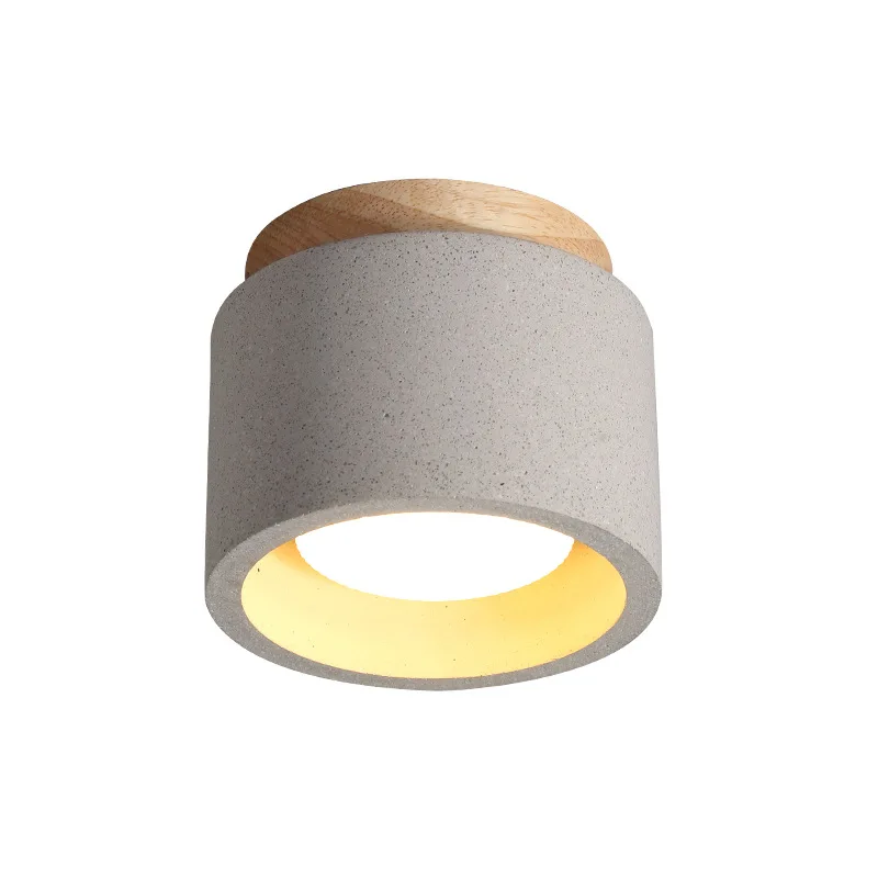 White Black Sandstone Terrazzo LED Ceiling Lights Wabi Sabi Wood Surface Mounted Spotlight for Hallway Entryway Living Room Home