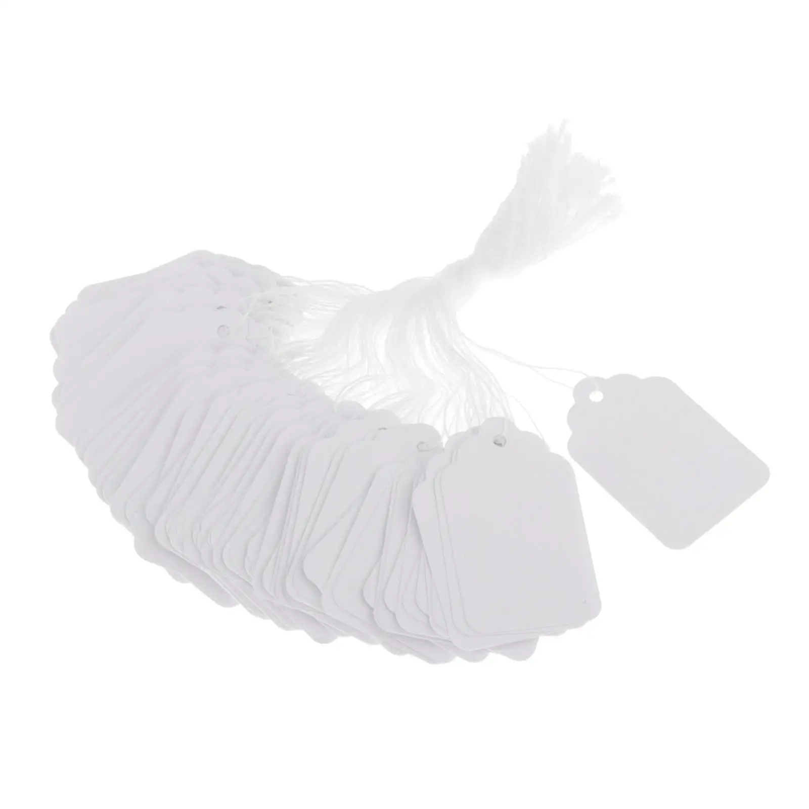 100Pcs Price Display Tags Labeling Tags with String Attached DIY Arts Crafts Writable Blank Gift Tags for Clothing Jewelry view 2