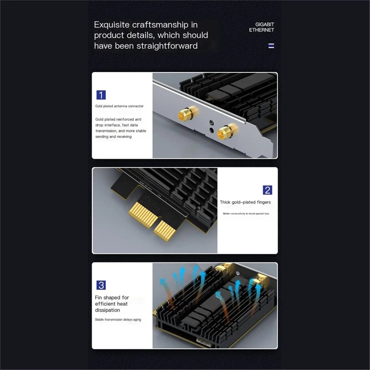 [AC18 Digital]/ WiFi 6 Gigabit 1800Mbps Network Card PCIe Wireless Receiver Adapter Bluetooth 5.2 Network Card for Desktop PC