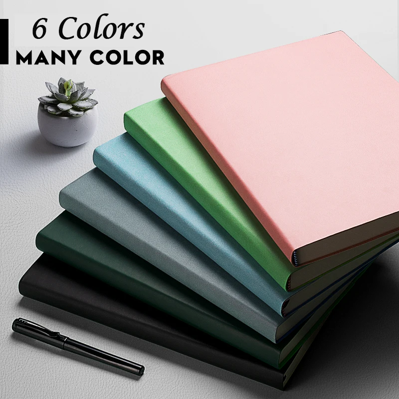 400 Pages Mitation Leather Blank Notebook A4 Daily White paper Note Business Office Daily Work Notepad for Long Writing As Gift