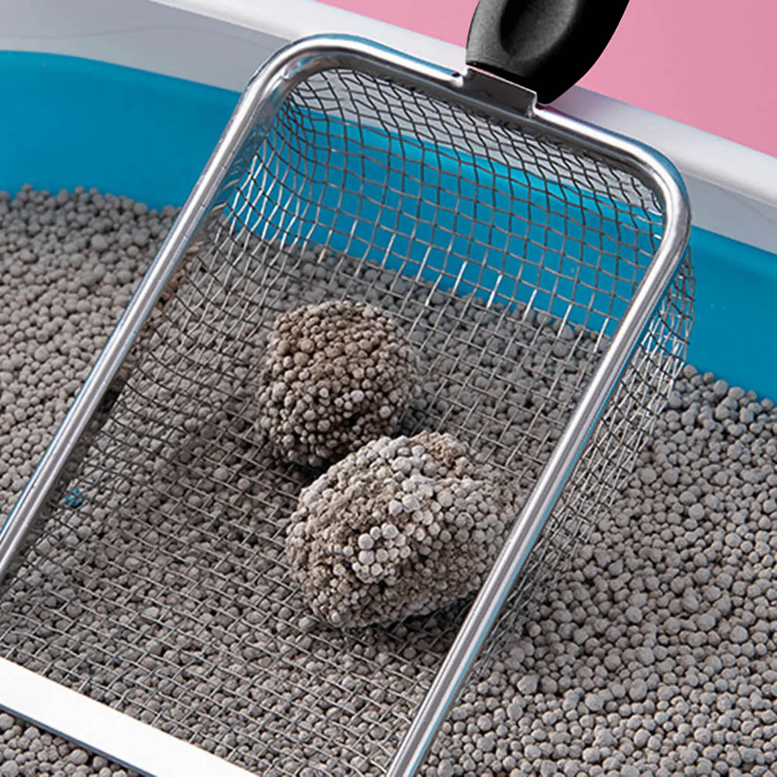 Cat Litter Shovel Cat Poop Filter Cleaning Tools Kitty Litter Plastic Metal Tray Scoops With Non-Slip Handle 1PC Pet Supplies