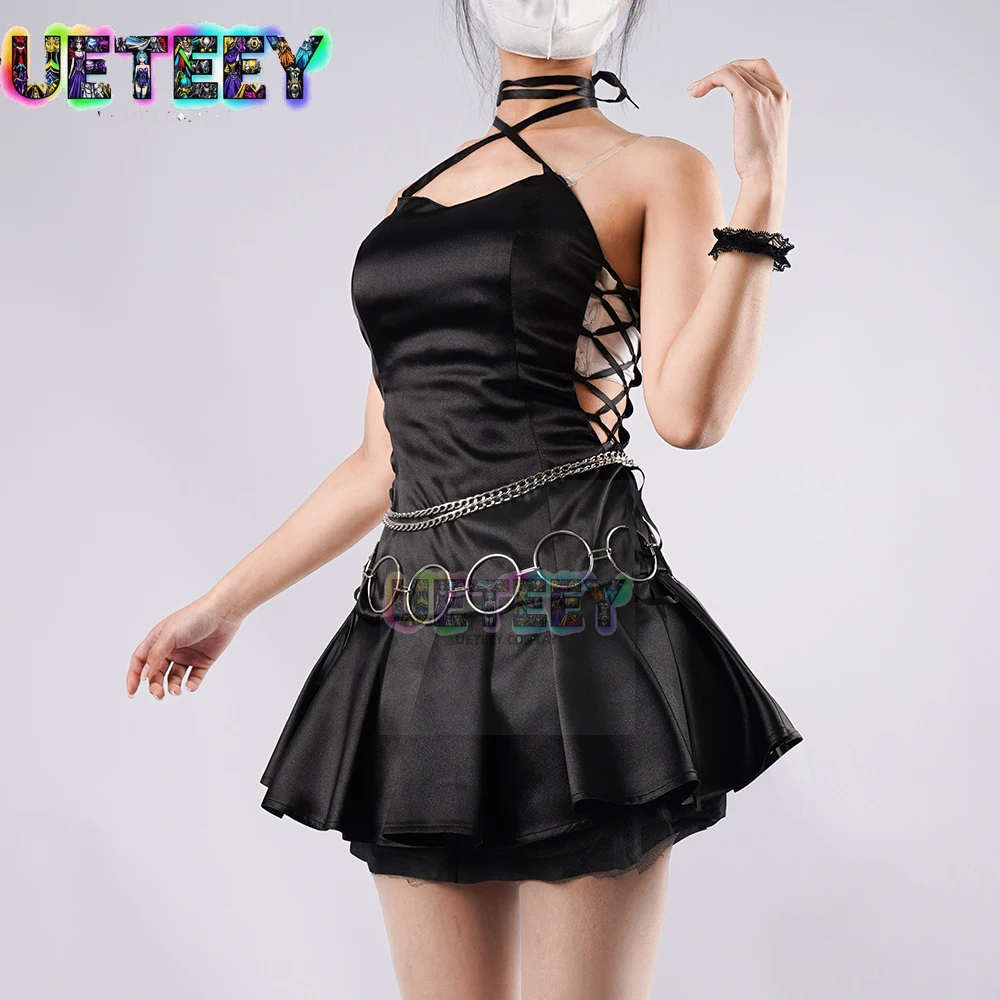 

UETEEY Utau Shugo Chara Косплей Костюм Платье Трансформация Аниме Черный Костюм Для Выступления Хэллоуин Комплект