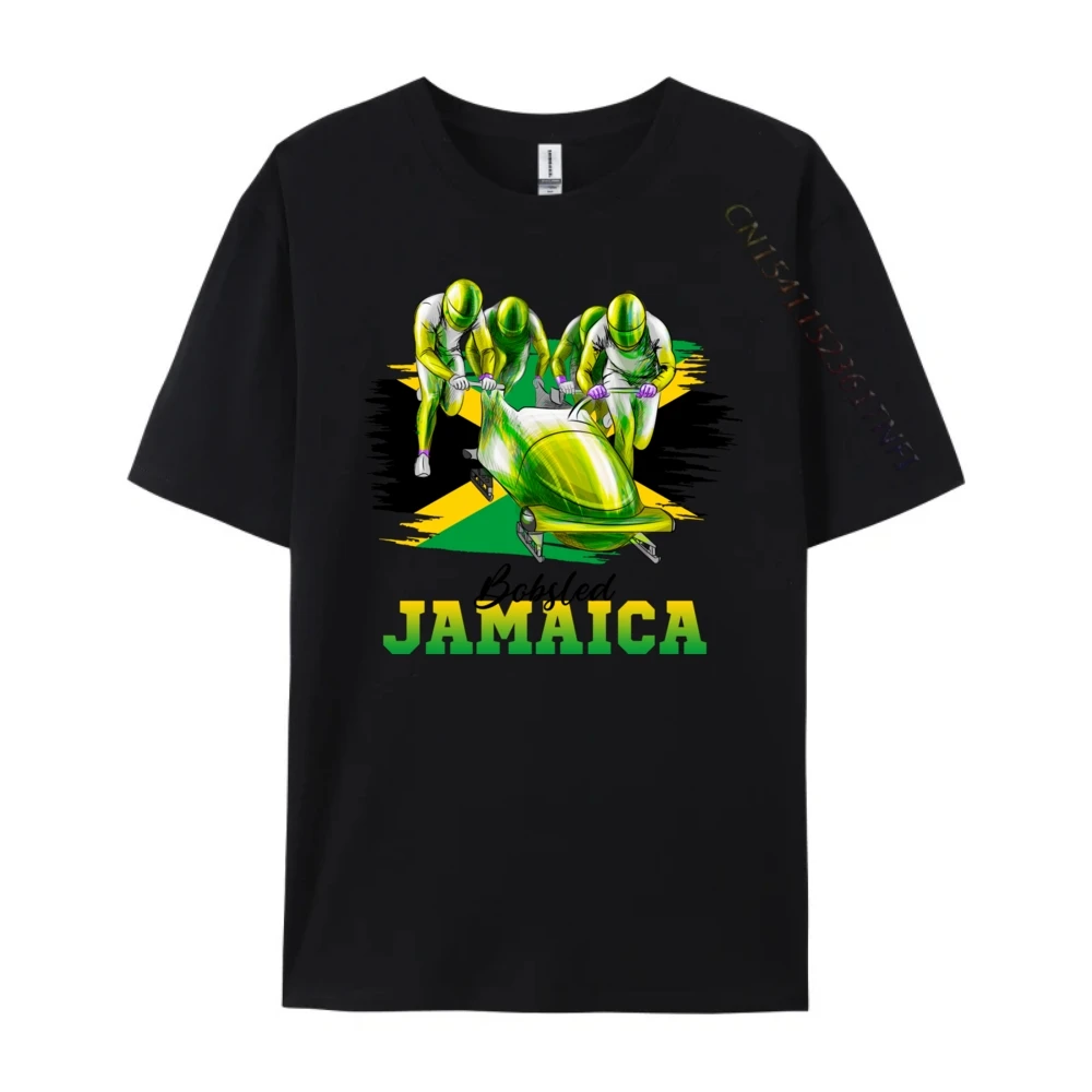 Bobsled Jamaica Team Jamaican Flag Winter Bobsled Lover Vintage T Shirt Men Men Oversize Man Chinese Style