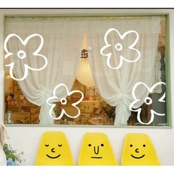 3 PCS Simple Flower Stickers Kitchen Toilet Sliding Door Anti Collision Pictures Wall Decor Shops Hotel Glass Window Decoration