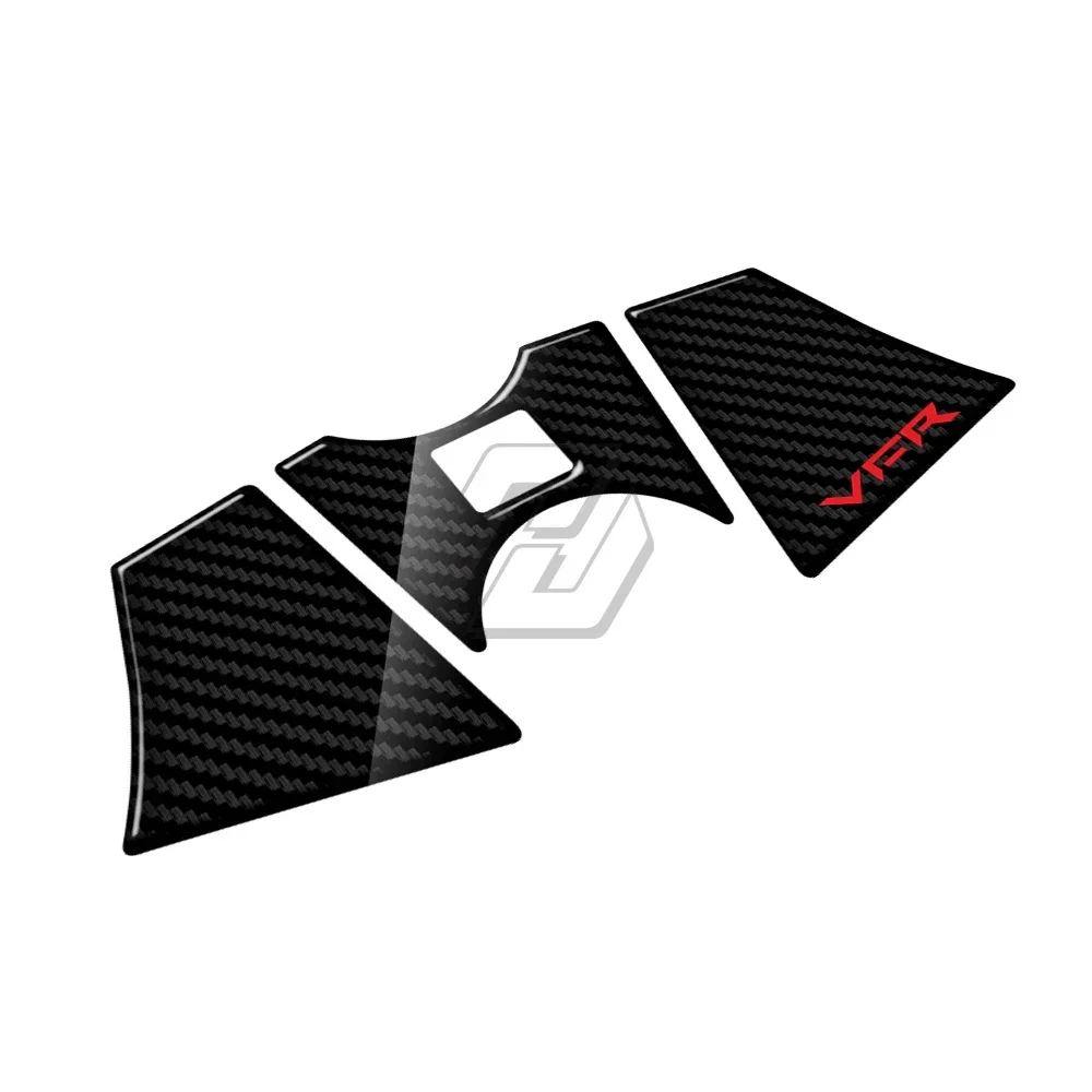 3D คาร์บอน Upper Triple Yoke Defender รถจักรยานยนต์ส้อมด้านหน้าสติกเกอร์รถจักรยานยนต์ front end สําหรับ Honda VFR 1200 2010-2016