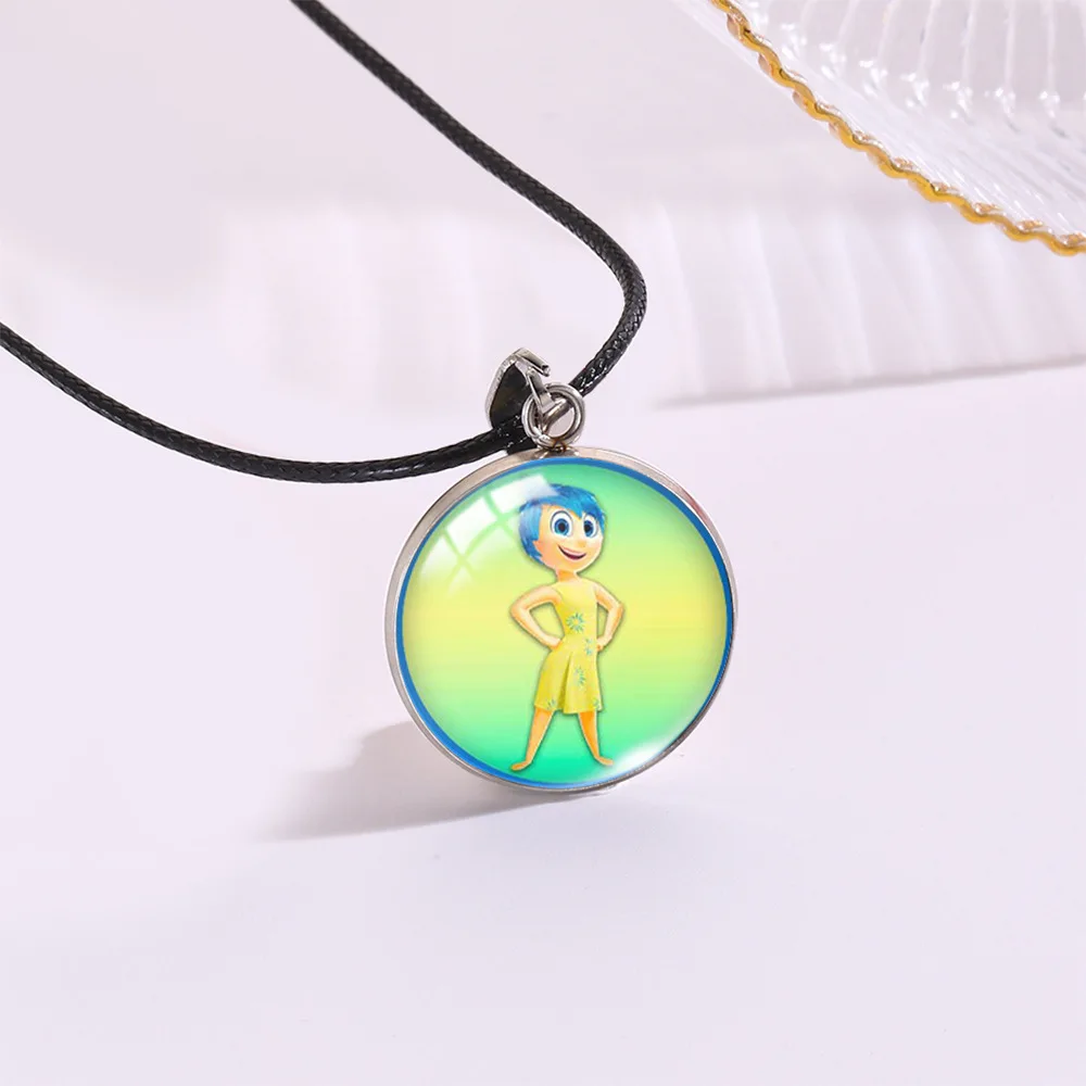 Disney Inside Out 2 Fashion Envy Sadness Anxiety New Chain Necklace Punk Black and Red Rope Long Necklace Hip Hop Jewelry Gifts