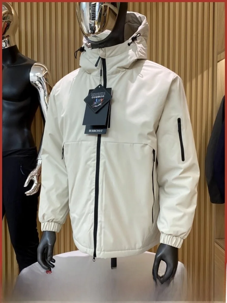 

ex Thiened Хлопковая куртка с капюшоном, уличная ветрозащитная зимняя теплая модная повседневная молния, украшение из полиэфирного волокна