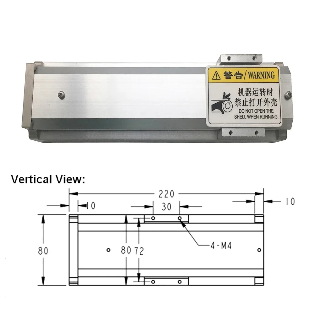 Fully Enclosed Module 80mm Width CNC Dust Cover Sliding Table Stage 100-600mm Strok for Nema 23 Stepper Moto / 60 servo motor