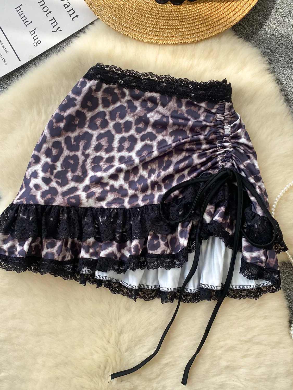 

High Waist Lace ter Ne Dr Women's Korean Sle Commute A-Line Skirt Polyester Fiber Ci Commute Stand Fit