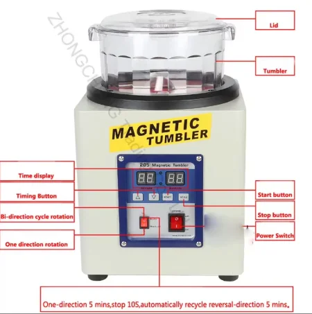 Jewelry Polishing Machine Small Magnetic Grinding Gold Silver Jewelry Accessories Cleaning Derusting Aluminum Allo