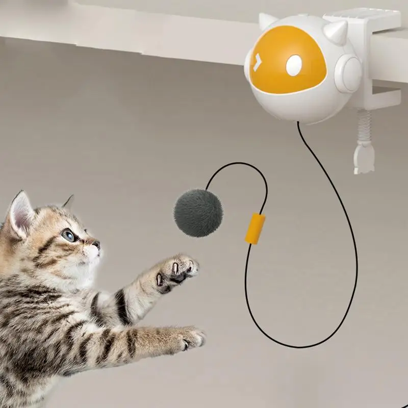 Electric Retractable Cat Balls Retractable Cat Teaser Toy Interactive Cat Ball Toys Automatic Cat Toy For Self-Play & Exercise