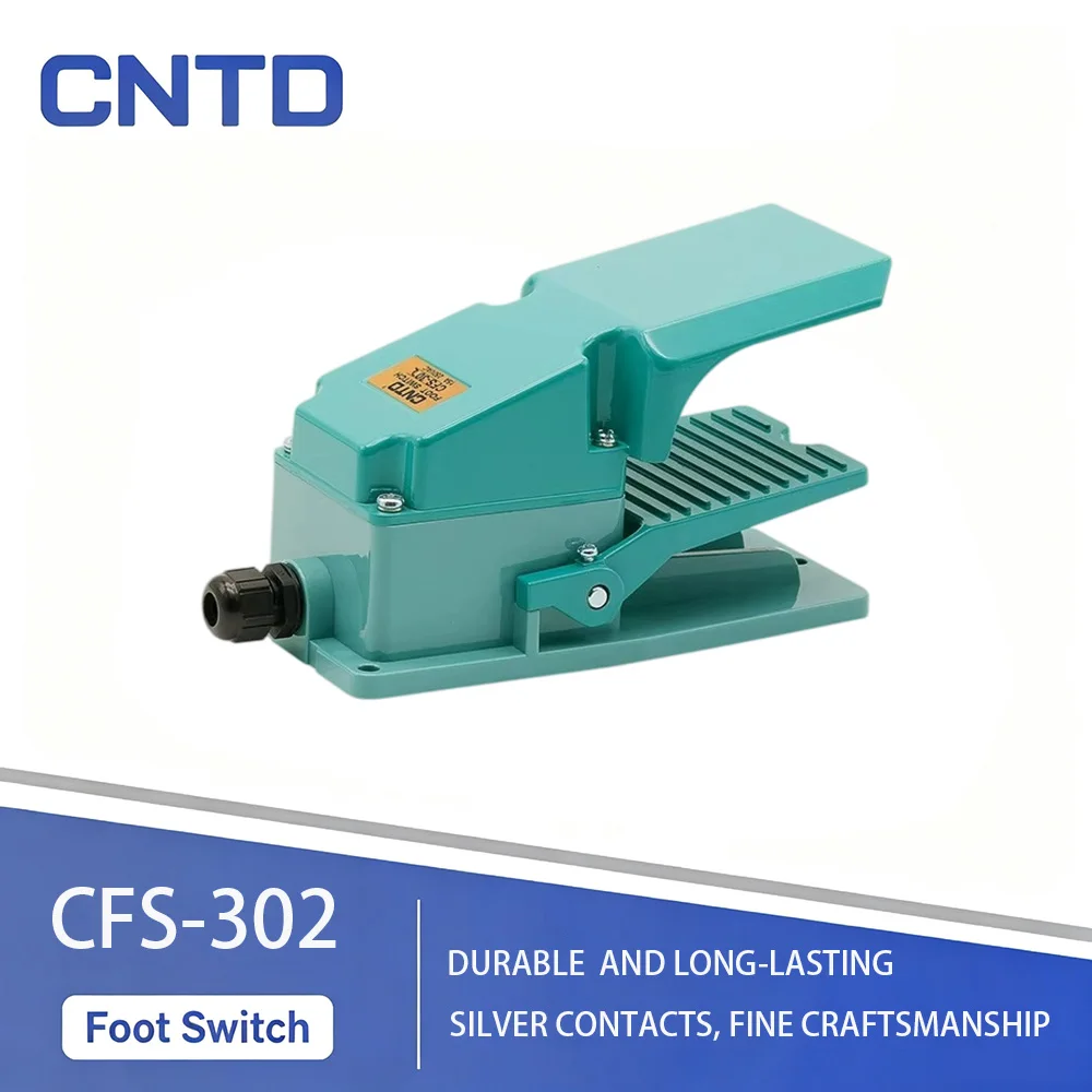 CNTD CFS-302 Foot Switch 15A250VAC-1NO１NC Foot Operated Electrical Safety Switch for Industrial Use　Security System IP50