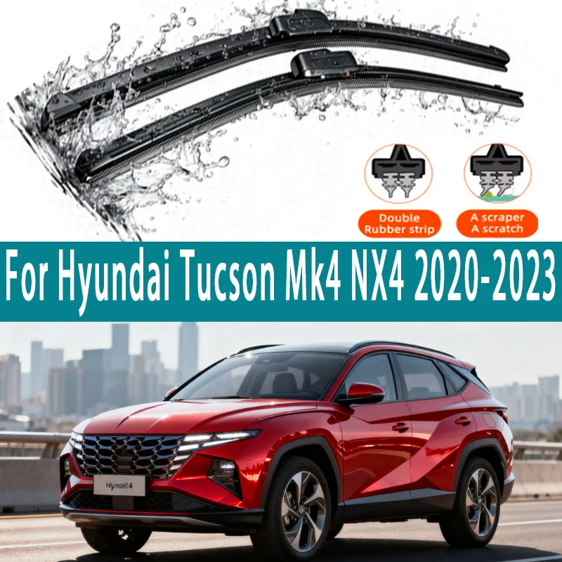 

LHD Front Wiper Blades For Hyundai Tucson Mk4 NX4 2020-2023 2021 2022 3x Windshield 26"16" Brushes Accessories