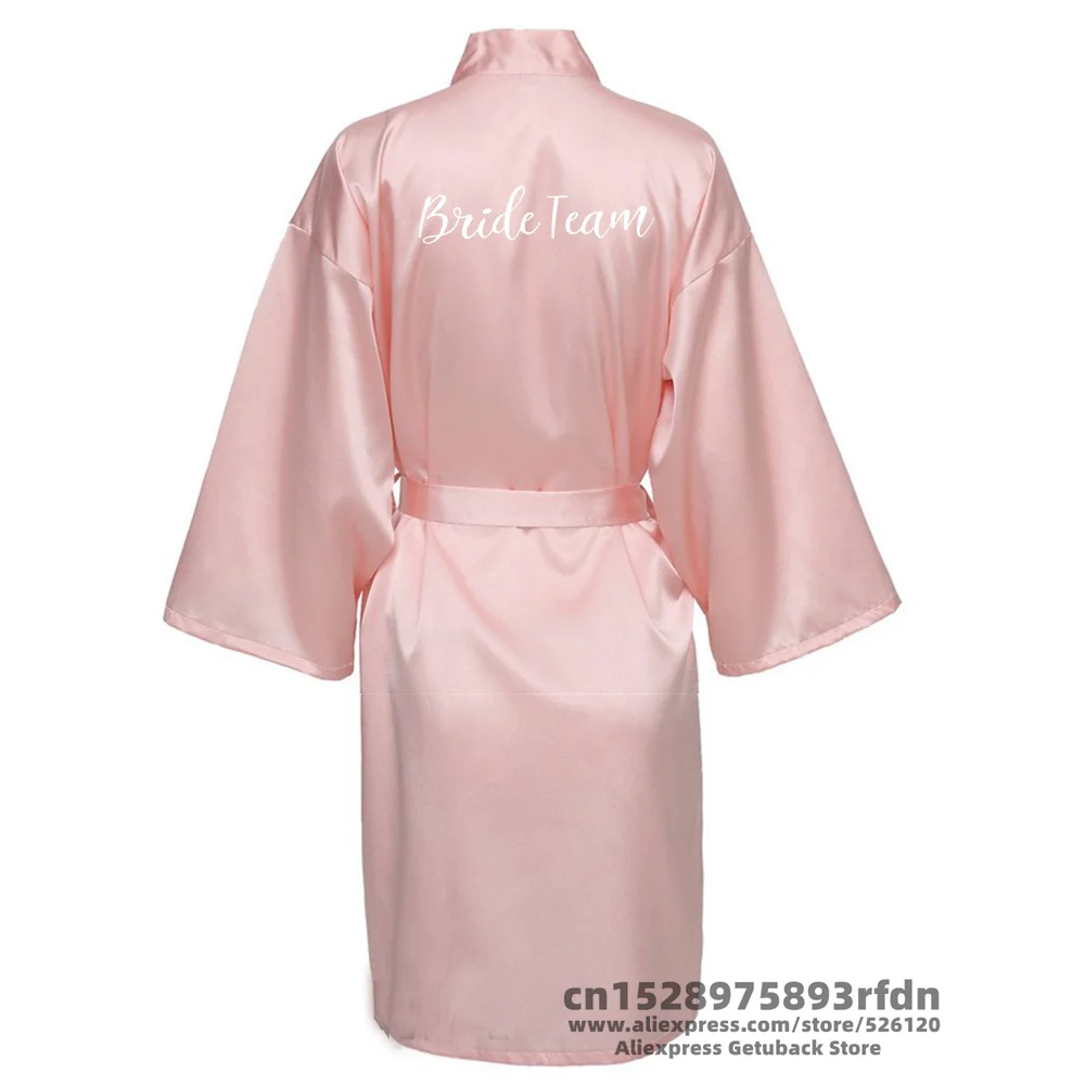 Satin Silk Robes Wedding BathRobe Bride Bridesmaid Dress Gown Women Clothing Sleepwear Maid of Honor