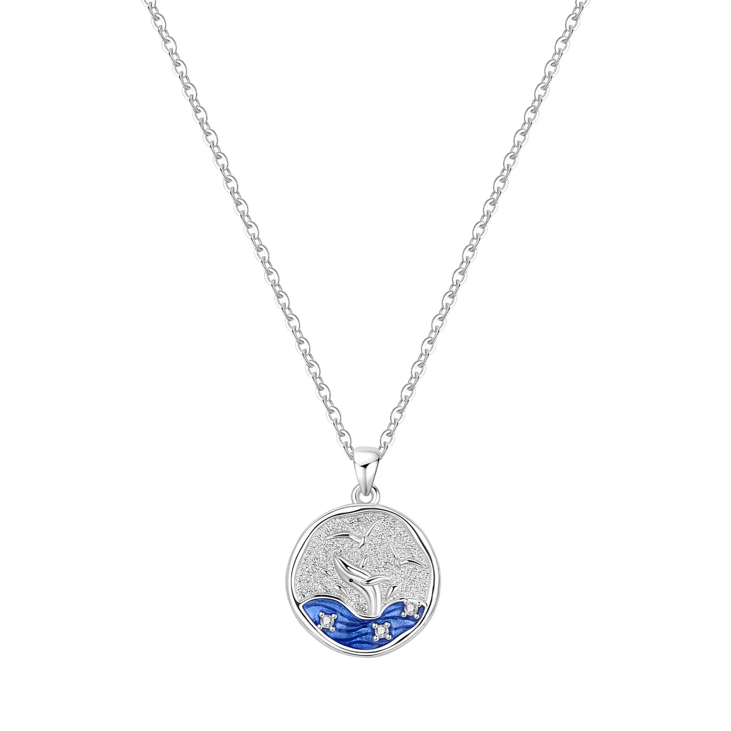 925 Sterling Silver Pendant Necklace Ocean Theme Sea Turtle Shell Starfish Dolphin Charm Necklace Marine Life Jewelry Women Gift
