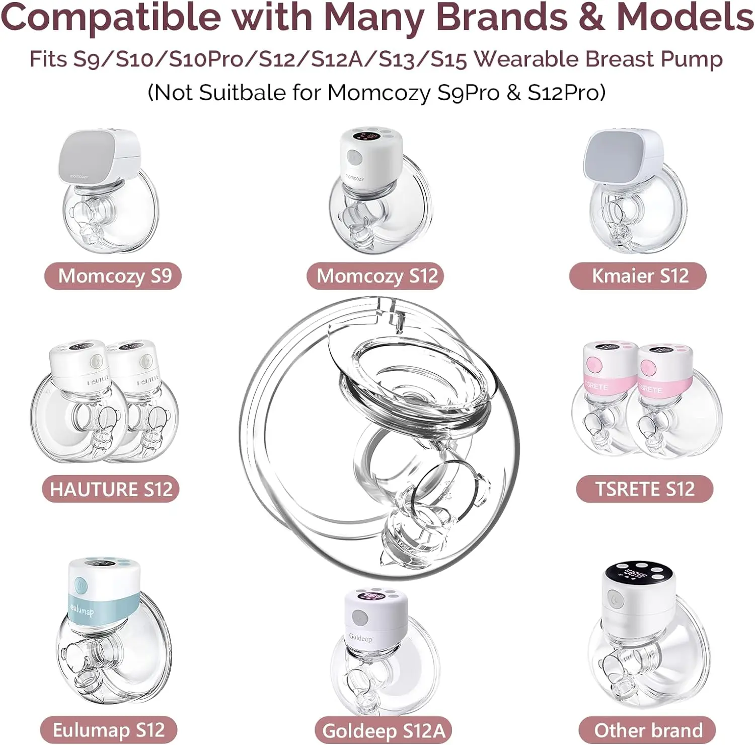 Wearable Breast Pump Milk Collector Cup Accessories, Breast Pump Milk Collector Compatible with S9/S10/S12 Breast Pump